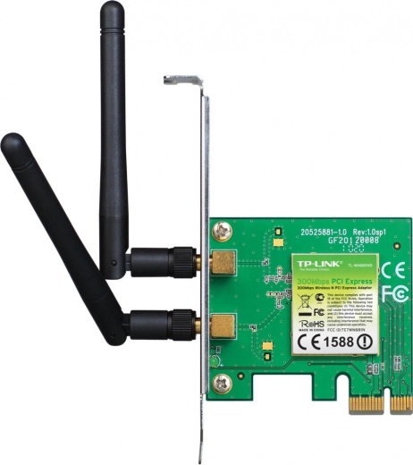 Trådløst WiFi N300 PCI-E kort med to antenner