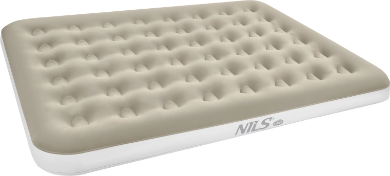 NILS Camp oppustelig madras beige 203 × 152 × 22 cm