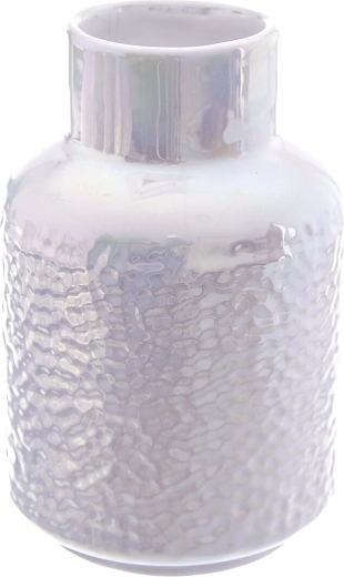 Keramisk vase hvid perlemor 18 cm