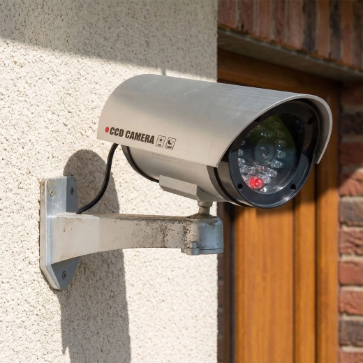 Attrap af sikkerhedskamera med blinkende LED