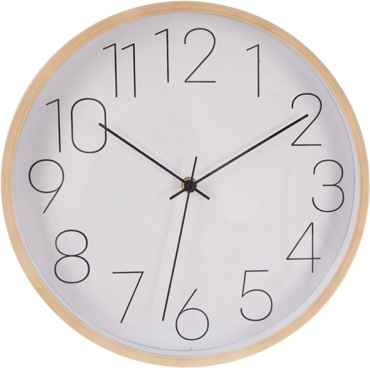 Vægur i UH-plast i hvid-beige, diameter 31 cm