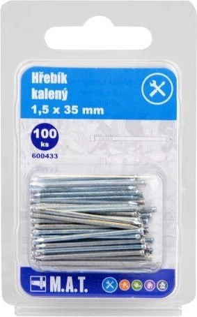 Hærdede søm 35 × 1,5 mm, galvaniserede, 100 stk.