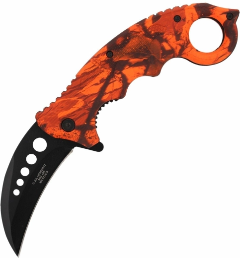 Lommekniv karambit Herbertz CJH Camo Rot, 7,3 cm
