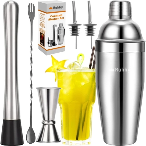 Barset til cocktails Ruhhy 6-i-1 i rustfrit stål