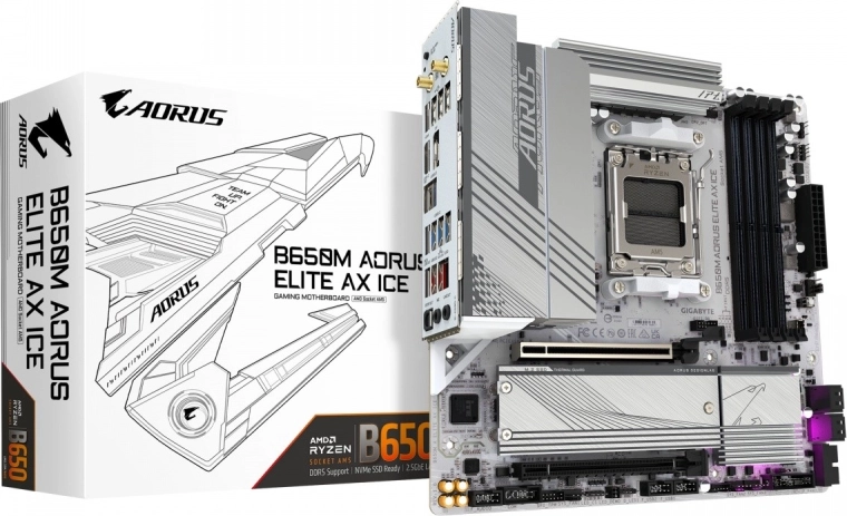 Gigabyte Aorus B650M A Elite AX ICE bundkort mATX AM5