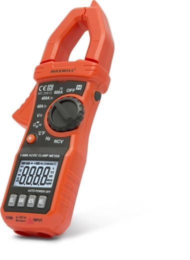 Digitalt tangamperemeter Maxwell True RMS 600 A med arbejdslys
