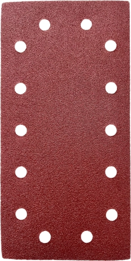 Slibeudskæring 115 × 230 mm, korn 180, 14 huller, med burrebånd (5 stk)