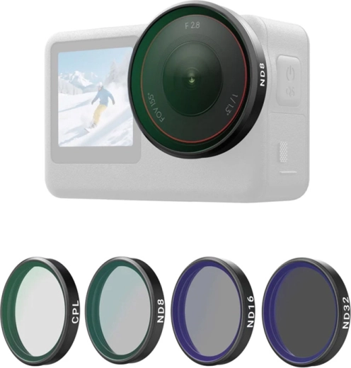 Telesin filtersæt CPL/ND8/ND16/ND32 til DJI Osmo Action 6 (4 stk.)