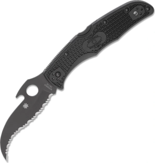 Spyderco Matriarch 2 Lightweight Black taktisk foldekniv 9,1 cm, sort, FRN