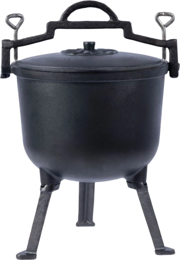 Støbejerns jægergryde til bålsted og grill 10 l