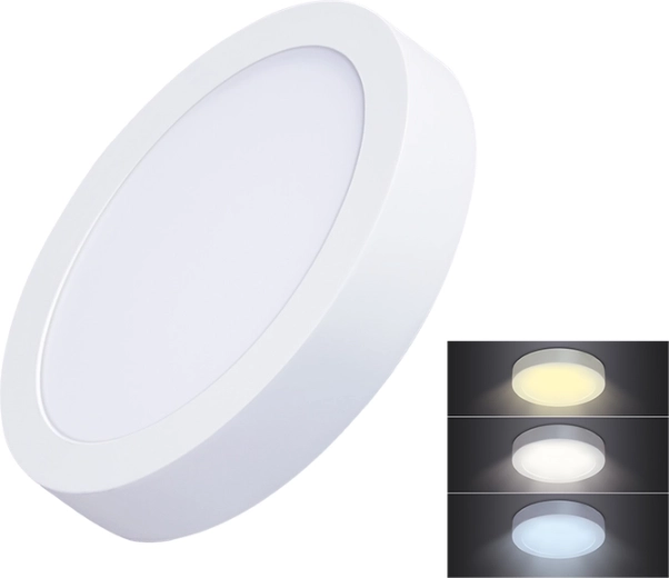 Solight LED-minipanel CCT rund til påbygning 12 W 900 lm
