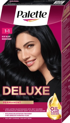 Palette Deluxe permanent hårfarve blåsort 50 ml