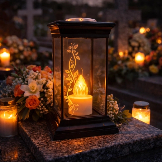 Solarlanterne med LED-lys 14 × 14 × 28 cm - 1 stk.