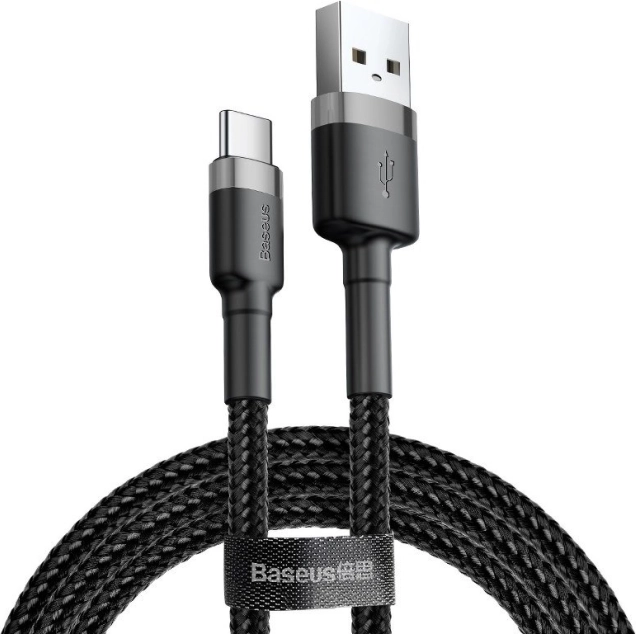 Baseus Cafule USB-C-kabel til opladning og data 1 m grå-sort