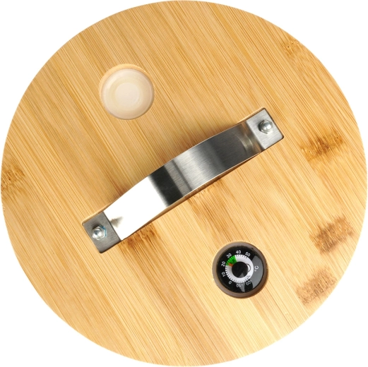 Termometer og ventil i låget for sikker servering