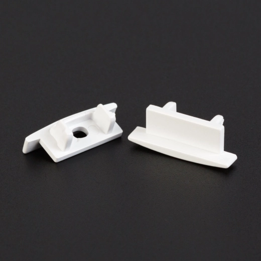 Hvide endestykker til aluminiums-LED-profil 41011, 2 stk.