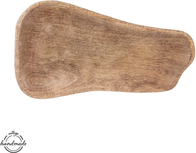 Ovalt serveringsfad i mangotræ 41 × 23 cm
