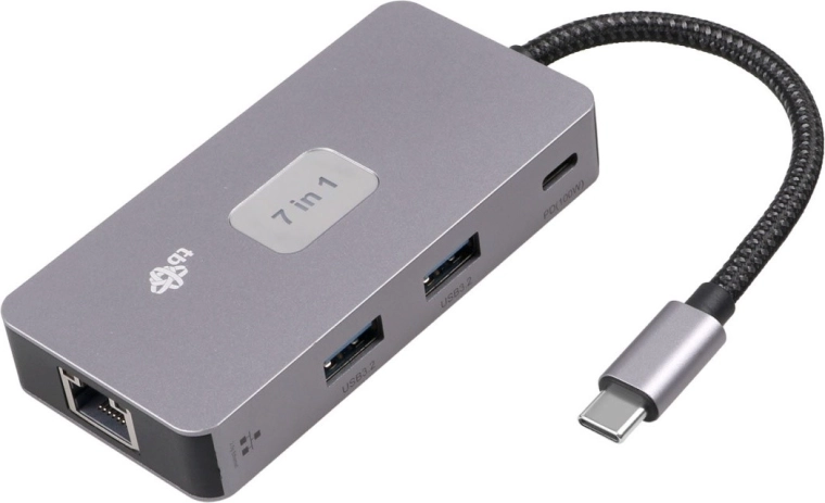 Adapter HUB USB C 7 i 1 HDMI USB SD/TF RJ45