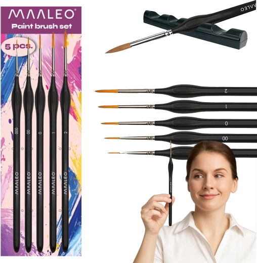 Sæt med Maaleo malerpensler 5 stk. med holder