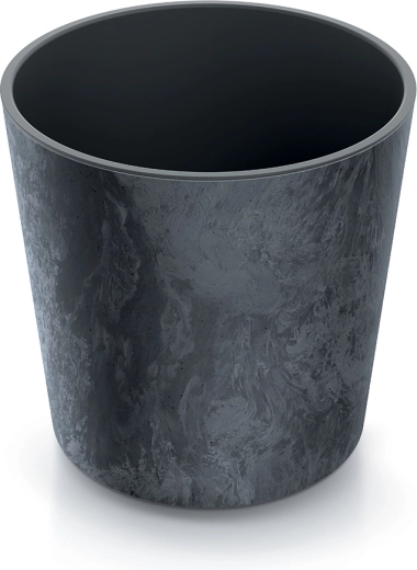 Urtepotte Urbi Round Effect med indsats 25 cm – antracit