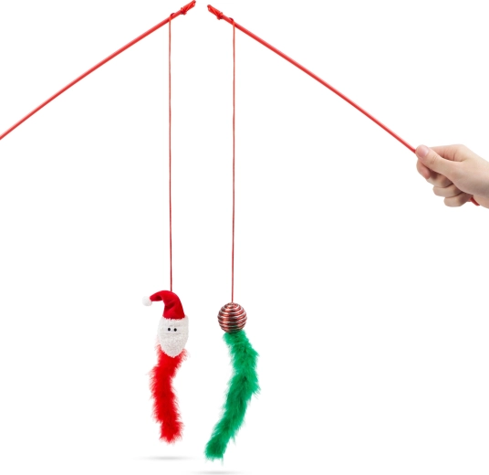 Julekattelegetøj med fjer - 1 stk.