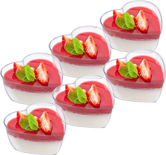 Hjerteformede dessertskåle 120 ml, 6 stk.