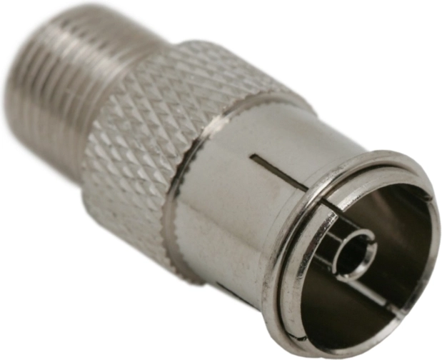 Metaladapter F-hunstik til TV-koaksialstik