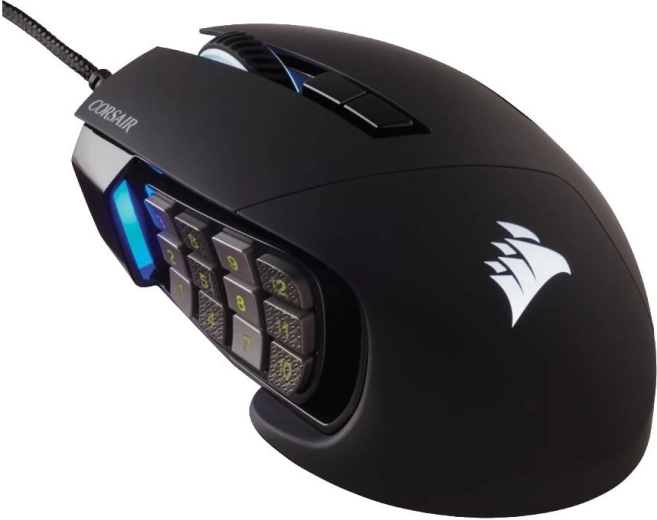 Gamingmus corsair scimitar rgb elite 18.000 dpi, sort