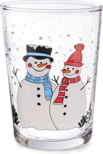 Glas med snemænd 500 ml