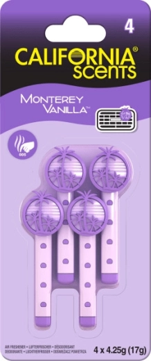 California Scents Vent Stick Monterey Vanilla – duftpinde til ventilation (4 stk)