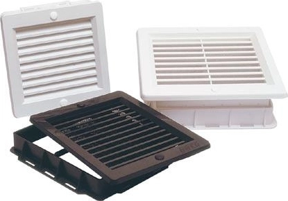 Ventilationsrist med net 150 × 200 mm, hvid