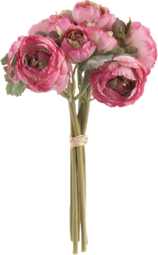 Kunstig ranunkel i bundt, rosa, 24 cm