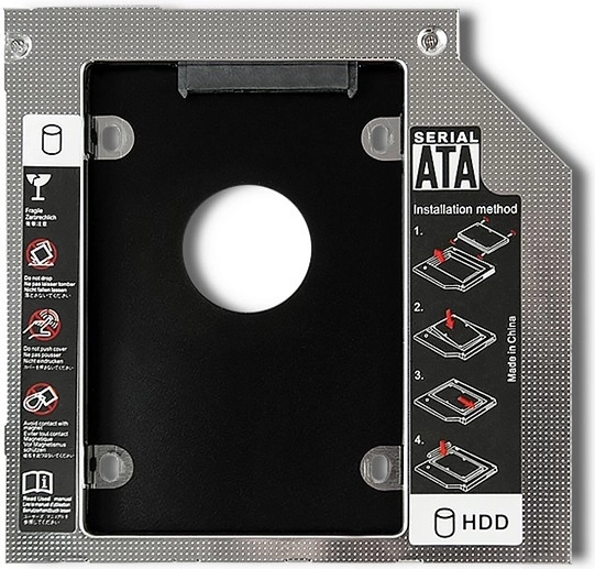 Qoltec-ramme til ekstra 2,5" HDD/SSD i bærbar computer, 9,5 mm