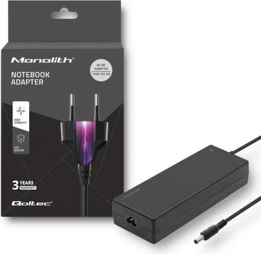bordnetadapter 120 W, 12 V, 10 A, 5,5 × 2,5 mm + strømkabel