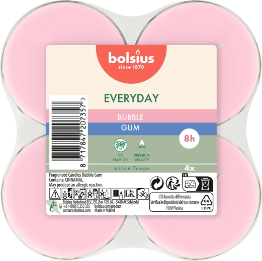 Maxi-telys Bubble Gum, sæt med 4 stk.