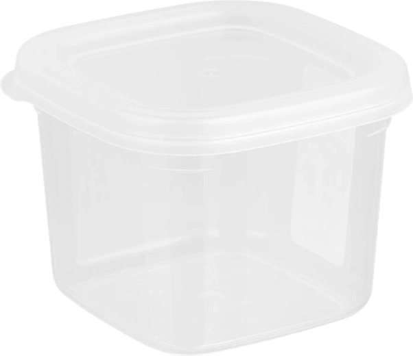 Firkantet plastikbeholder med låg LISSA 0,6 l