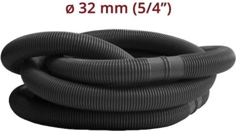 Bassin-slange i metermål 32 mm (5/4") sort – 1 m