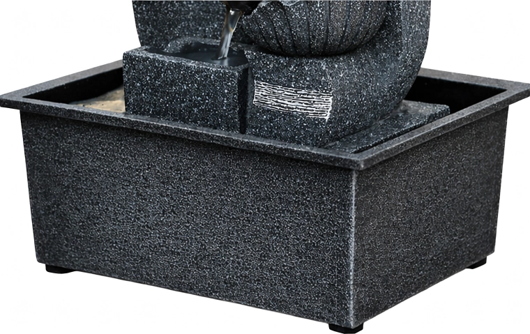 Dekorativ bordhavefontæne med LED-belysning 30 × 15,5 × 21 cm