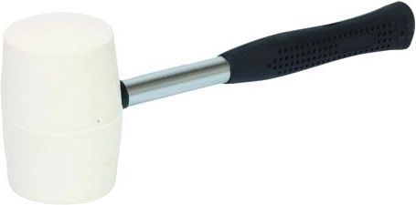 Gummihammer 750 g med hvidt hoved, diameter 65 mm, plastgreb