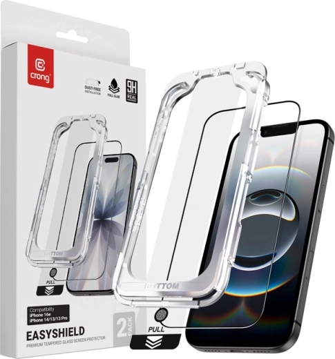 Beskyttelsesglas EasyShield 2‑Pack til iPhone 16e / iPhone 14 / iPhone 13 / iPhone 13 Pro (2 stk)