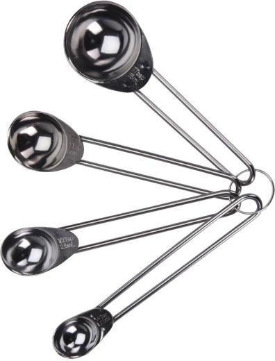 Måleskeer i rustfrit stål, 4 stk.
