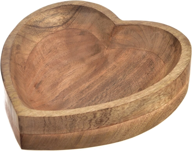Skål af mangotræ i hjerteform 25 × 25 cm