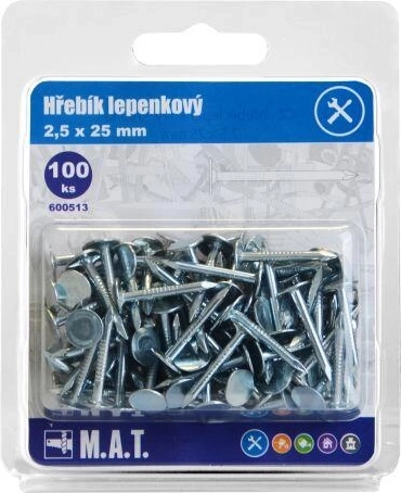 Papirsøm galvaniserede 25 × 2,5 mm (100 stk)