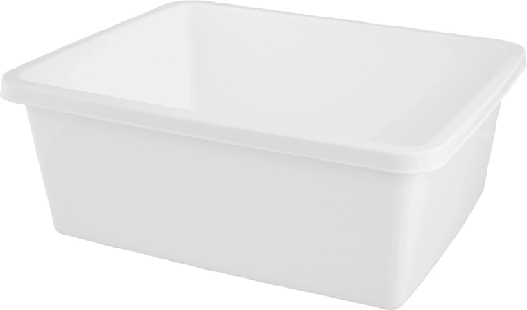 Rektangulær plastskål 11 l hvid 37,5 × 30,5 cm