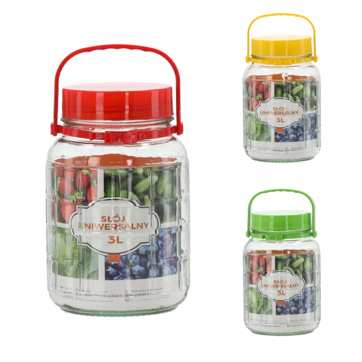 Glasbeholder 3 l med plastlåg