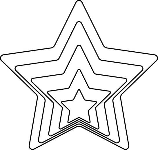 Orion udstikkere til småkager, stjerne, 1,5–7,5 cm - 5 stk.