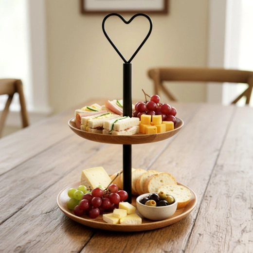 To-etagers servering med pladsbesparelse