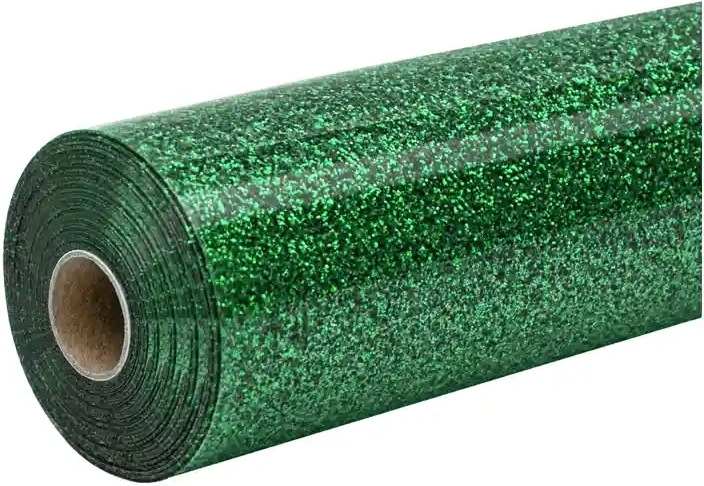 HTVRONT glitrende strygefolie til termotransfer 30,5 × 90 cm grøn