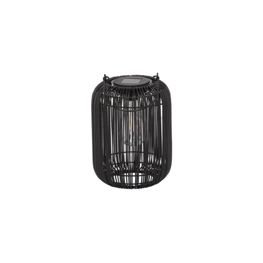 Solardrevet metalhave-lanterne 24 cm, sort