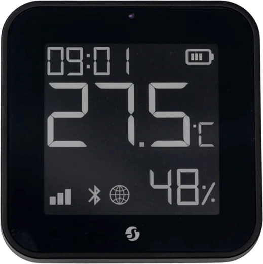 Shelly BLU H&T Display ZB sensor til temperatur, luftfugtighed og lys med e‑paper-display